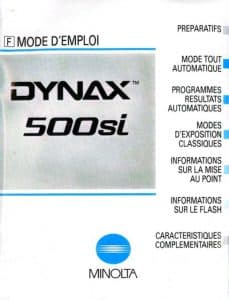 manuel minoltat dynax 500si