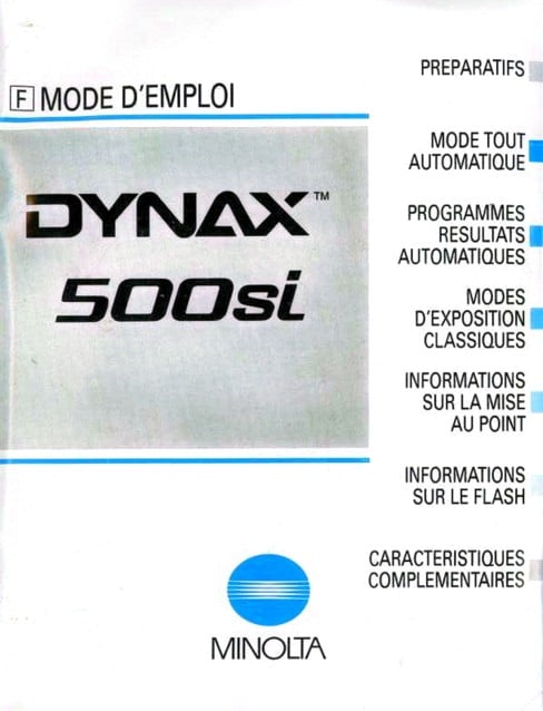 manuel minoltat dynax 500si