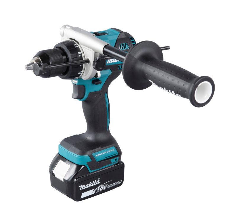 Perceuse-visseuse sans fil Makita DHP486RTJ 18V avec batterie et mandrin métal