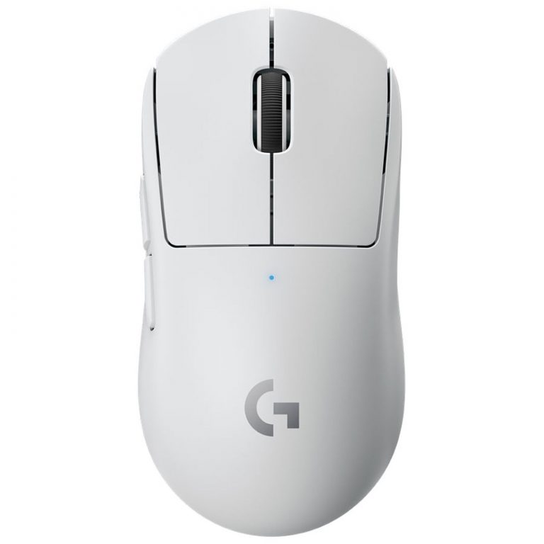 Souris gaming Logitech G Pro X Superlight sans fil sur fond blanc